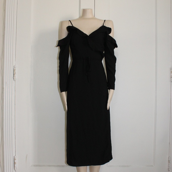 TOPSHOP RUFFLE WRAP MIDI DRESS - Picture 3 of 5